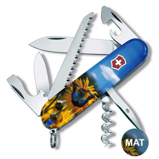 Складной нож Victorinox CAMPER UKRAINE Подсолнечники и бабочка