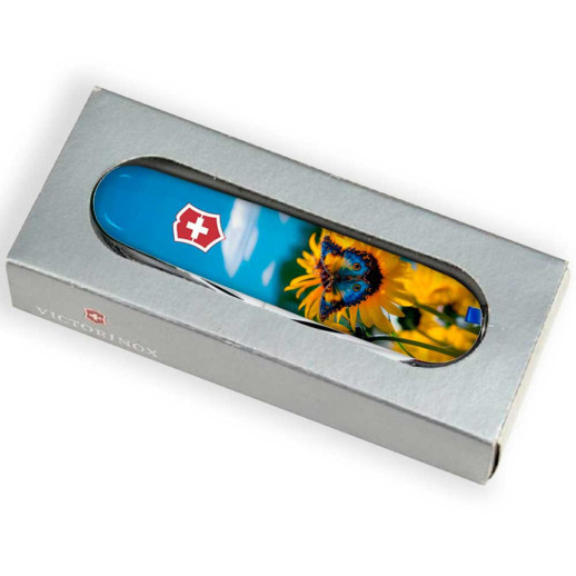 Складной нож Victorinox CAMPER UKRAINE Подсолнечники и бабочка