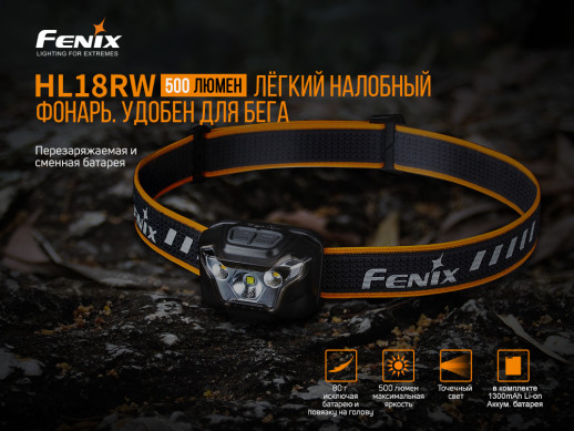 Налобный фонарь Fenix HL18RW Cree XP-G3 S3