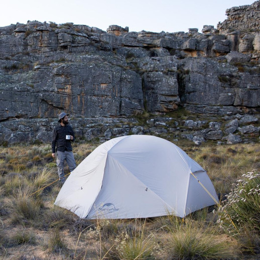Палатка Naturehike Mongar NH17T007-M, 20D, сверхлегкая двухместная с футпринтом, серый