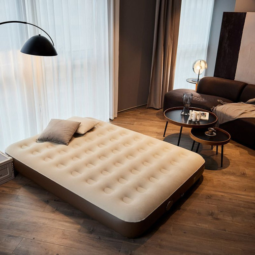 Матрас надувной 25 см двойной со встроенной помпой Naturehike CNH23DZ10001, светло-коричневый