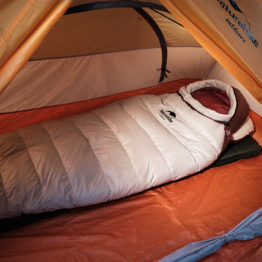Спальник с натуральным пухом Naturehike Snowbird NH20YD001, р-р L, коричневый 720 г