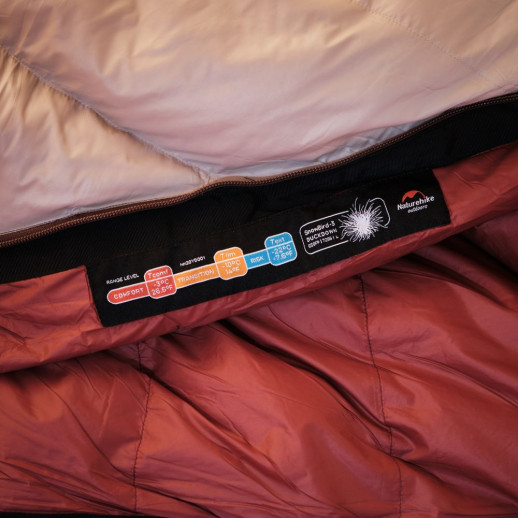 Спальник с натуральным пухом Naturehike Snowbird NH20YD001, р-р L, коричневый 720 г