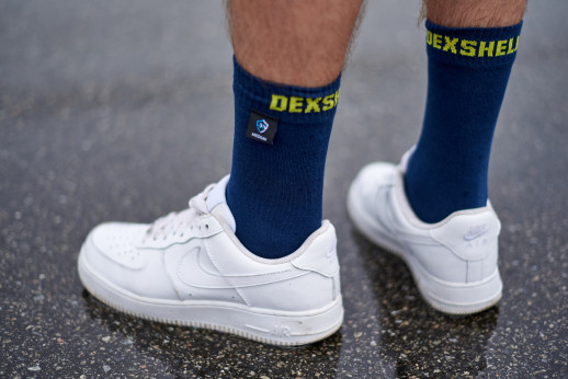 Водонепроницаемые носки DexShell Ultra Thin Crew, синий/желтый L