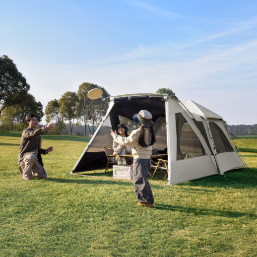 Палатка четырёхместная автоматическая с тамбуром Naturehike Ango CNK2650WS019, коричневая