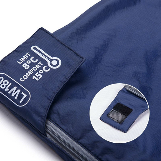 Спальник сверхлегкий Naturehike LW180 NH21MSD04 левый, (15°C), p-p М, темно-голубой