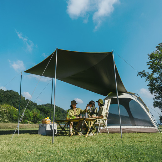 Палатка трехместная автоматическая с тентом Naturehike Ango CNK2550WS010, L, коричневая