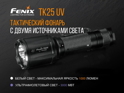 Фонарь ультрафиолетовый Fenix TK25 UV Cree XP-G2