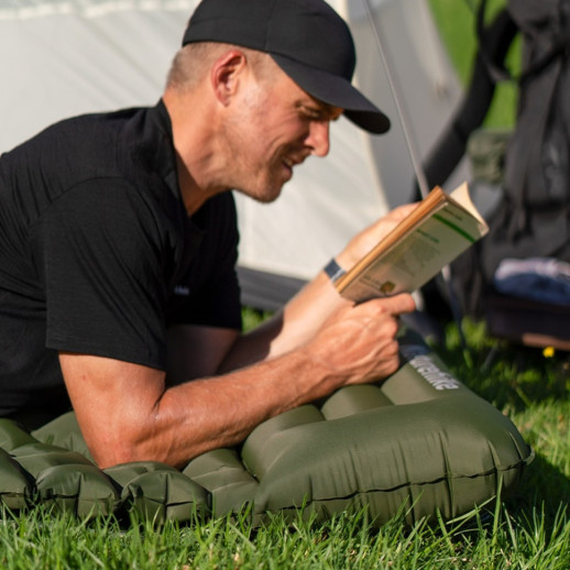 Матрас туристический надувной одноместный Naturehike CNK2550WS019, 200x60x9.5 см, зеленый, прямоугольный с мешком для надува
