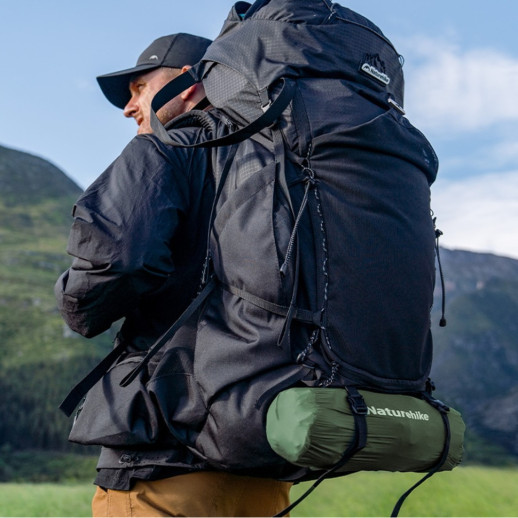 Матрас туристический надувной одноместный Naturehike CNK2550WS019, 200x60x9.5 см, зеленый, прямоугольный с мешком для надува
