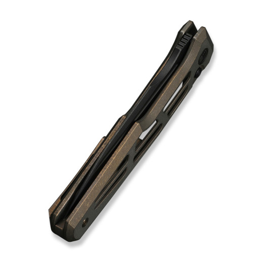Нож складной туристический Weknife Dressytak (8.6 см) Bohler M390 / Titanium бронзовый