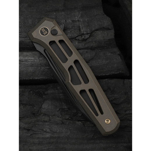 Нож складной туристический Weknife Dressytak (8.6 см) Bohler M390 / Titanium бронзовый
