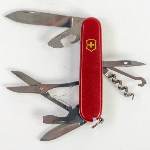 Складной нож Victorinox CLIMBER MAT красный матовый лак с желтым лого