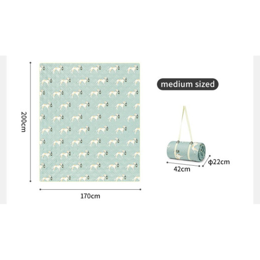 Коврик для пикника Naturehike CNK2350WS010 170*200 см, голубой с принтом