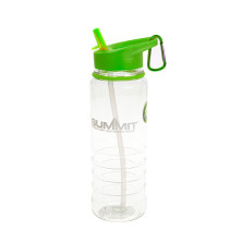 Бутылка Summit Tritan Water Bottle с соломинкой и карабином зеленая 700 мл