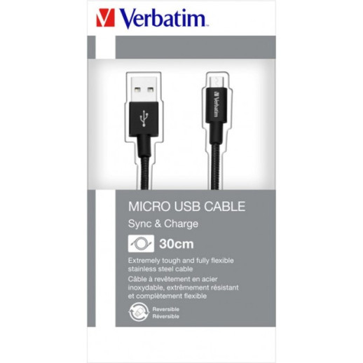 Кабель Verbatim USB - Micro USB 30 cм Black