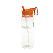 Бутылка Summit Tritan Water Bottle с соломинкой и карабином оранжевая 700 мл