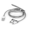 Кабель Verbatim 2в1 USB - Lightning + MicroUSB 1 м Silver