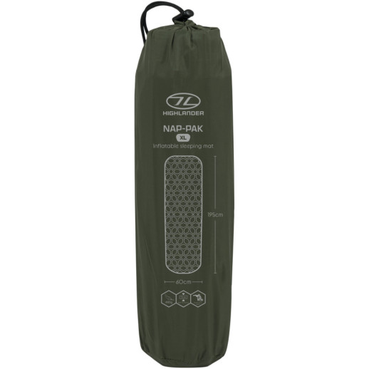 Коврик надувной Highlander Nap-Pak Inflatable Sleeping Mat XL 5 cm Olive (AIR073-OG) (930483)