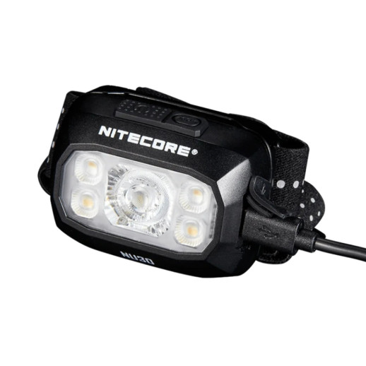 Фонарь налобный Nitecore NU30 2024 (500 люмен, 3 режима, IP68, USB-С), черный