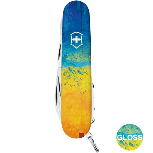 Складной нож Victorinox CLIMBER UKRAINE Желто-синий рисунок