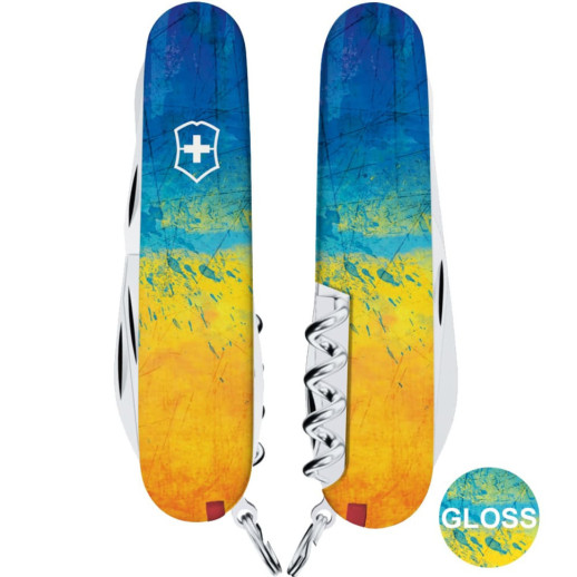 Складной нож Victorinox CLIMBER UKRAINE Желто-синий рисунок