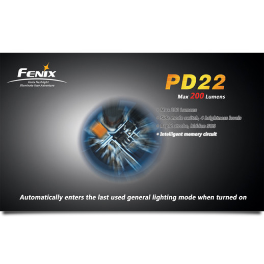 Карманный фонарь Fenix PD22, серый, XP-G LED S2, 210 люмен