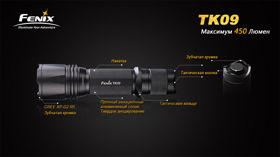Тактический фонарь Fenix TK09 Cree XP-G2 (R5) 47797