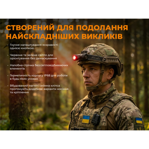 Фонарь налобный тактический с зеленым светом Fenix Scout Pro (HM50R V2.0) Лимитированная серия