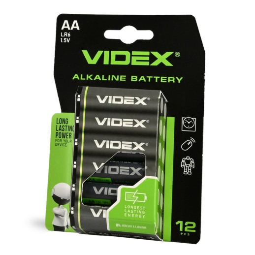 Батарейка щелочная Videx LR6/AA 12шт BLISTER