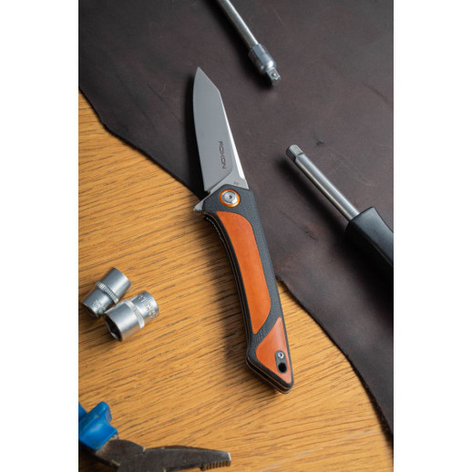 Нож складной Roxon K2 лезвие D2, коричневый (поврежденная упаковка)