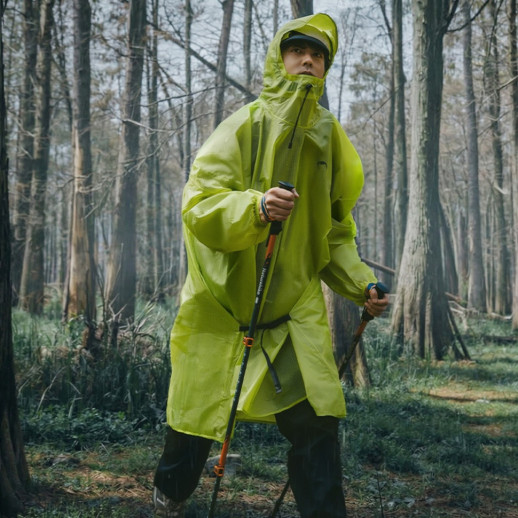 Дождевик-пончо легкий с рукавами Naturehike CNK2620FS011, L, зеленый