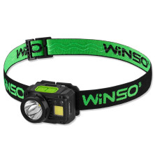 Фонарь налобный Winso PRO 500Lm, 3W CREE XPG + COB, 1200mAh/3xAAA, Sensor White/Red
