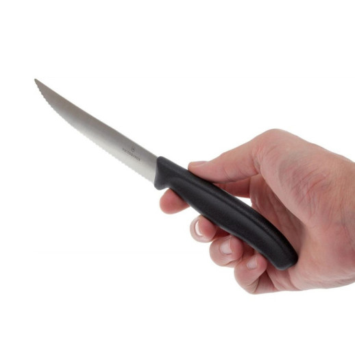 Нож для стейка и пиццы Victorinox Swiss Classic 12см волн черный 6.7933