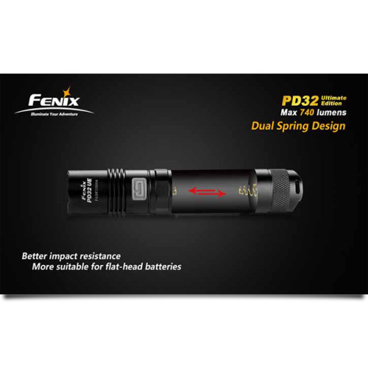 Карманный фонарь Fenix PD32, серый, XM-L Ultimate Edition, 740 люмен