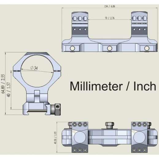 Моноблок Vector Optics X-ACCU 34 мм High на Пикатини