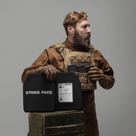 Комплект бронеплит керамических Ukrarmor 6 клас, 5,6 кг M (25х30 см.)
