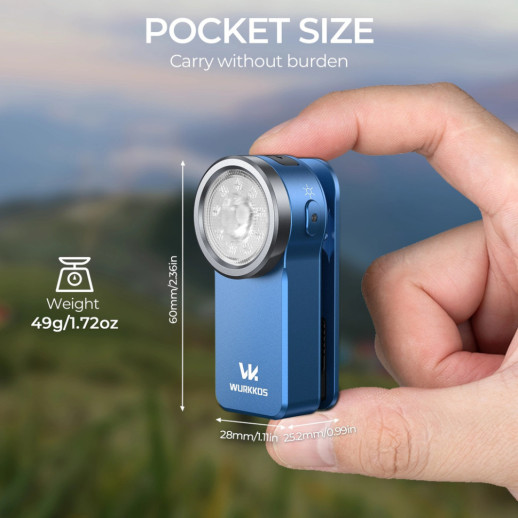 Фонарь Wurkkos HD03 680lm, Built-in polymer lithium-ion battery（600mAh/3.7V）
