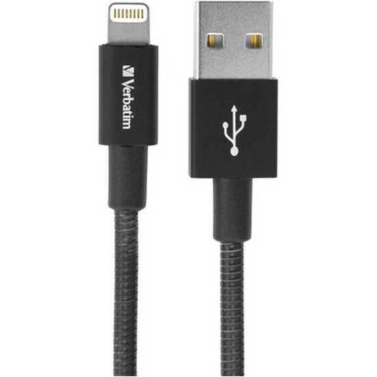 Кабель Verbatim USB-Lightning 1 м + 30 см 2 шт чорний