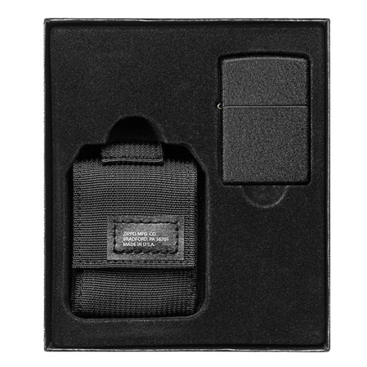 Зажигалка Zippo Blk Crackle Ltr Tactical Pouch Black GS (49402)