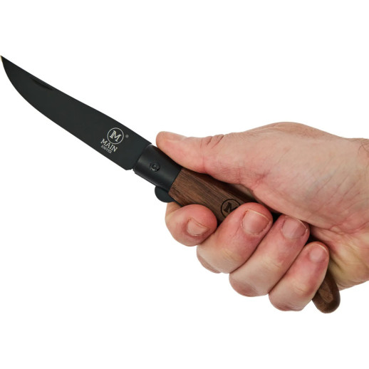 Нож Main Knives Spanish line, walnut wood handle and black titanium coating on t brown