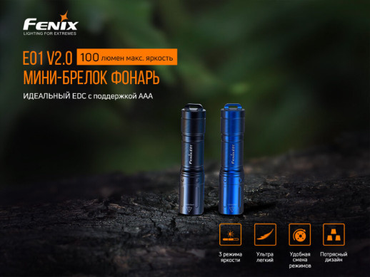 Подарочный набор: налобный фонарь Fenix HM65R + ручной фонарь E01 V2.0