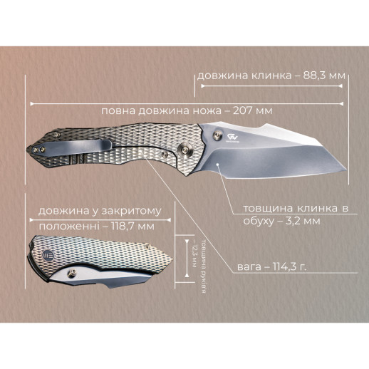 Нож складной Weknife High-Fin XL WE24010-3