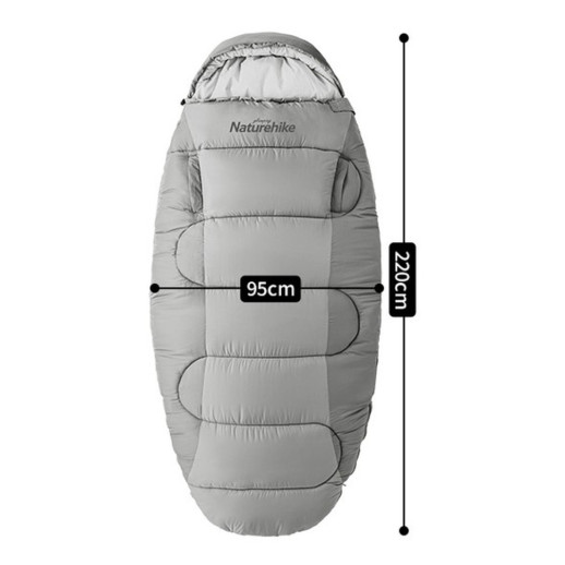 Спальный мешок овальный Naturehike PS300 CNK2350WS026, серый