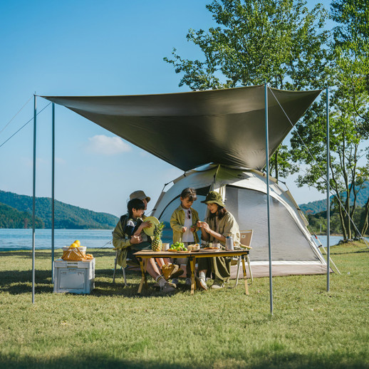 Палатка четырехместная с тентом автоматическая Naturehike Ango CNK2550WS010, коричневая