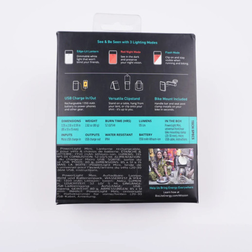 Фонарь-повербанк Biolite PowerLight Mini, 135 люмен, Grey (BLT PLB1002)