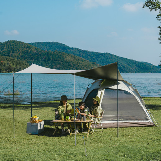 Палатка четырехместная с тентом автоматическая Naturehike Ango CNK2550WS010, серая