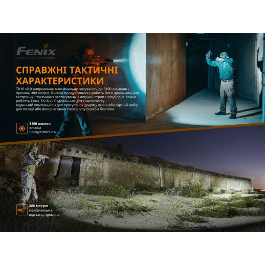 Тактический фонарь Fenix TK16 V2.0 LUMINUS SST 70, 3100 люмен