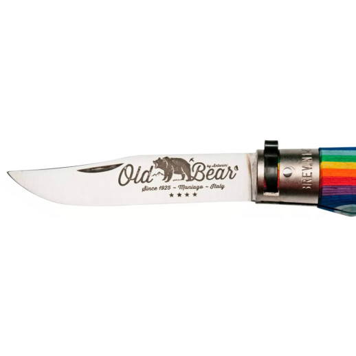 Нож Old Bear Rainbow L, 420 steel, wood handle, rainbow
