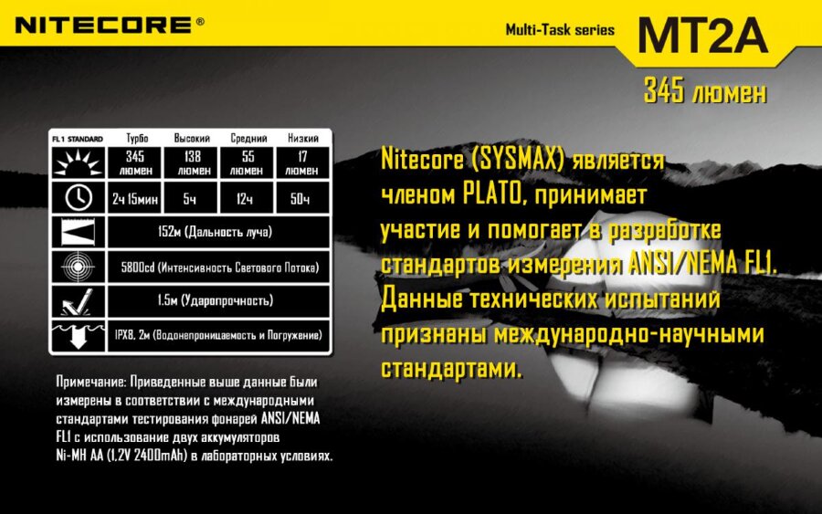 Фонарь Nitecore MT2A